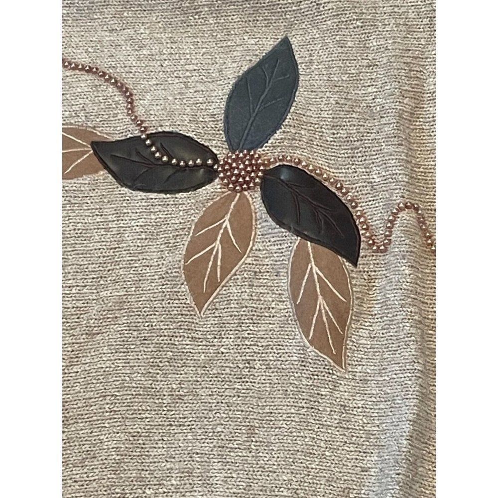 Cristina Sweater Women M Floral Silk Angora Crop Knit - Picture 2 of 7